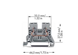 WAGO 870-901 Doorgangsklem 5 mm Spanveer Toewijzing: L Grijs 100 stuk(s)