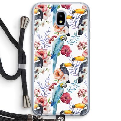 Bloemen tukan: Samsung Galaxy J5 (2017) Transparant Hoesje met koord