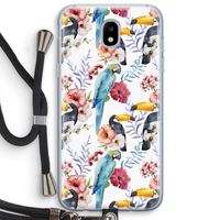 Bloemen tukan: Samsung Galaxy J5 (2017) Transparant Hoesje met koord