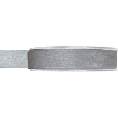 Organza sierlint - zilvergrijs - 15 mm x 20 meter - Hobby decoratie lint - Cadeaulint