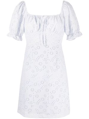 tout a coup robe courte en coton à broderies - Violet