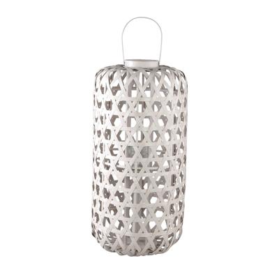 Mayita Zand ronde bamboe lantaarn met glas L
