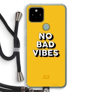 No Bad Vibes: Pixel 5 Transparant Hoesje met koord