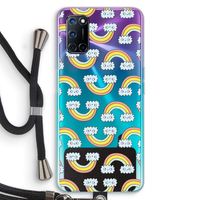 Regenboog: Oppo A92 Transparant Hoesje met koord