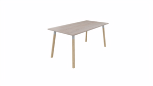 Tafel 8711 recht - 160 x 80 cm. - Alu - Eiken Robson - Beuken naturel