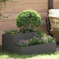 Tuin Bloempot Zwart 80 x 80 x 50 cm Koudgewalst staal
