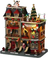 Lemax santa's rooftop bash bewegend kersthuisje Santa's Wonderland 2022 Lemax santa's rooftop bash bewegend kersthuisje Santa's Wonderland 2022