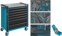 HAZET Gereedschapwagen - Assistent 179NXL - assortiment 179NXL-7/265 - 265-delig - Laden, ondiep: 5× 81 x 696 x 398 mm - Laden, diep: 2× 166 x 696 x