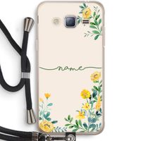 Gele bloemen: Samsung Galaxy J3 (2016) Transparant Hoesje met koord