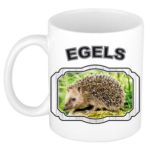 Dieren egel beker - egels/ egels mok wit 300 ml