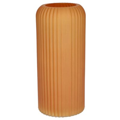 Bloemenvaas - oranje - matglas - D9 x H20 cm