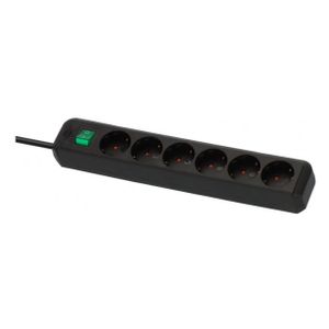 Brennenstuhl 1159500400 Stekkerdoos | Eco-Line | 6 Sockets | Schakelaar | Zwart | 3 meter