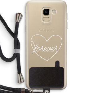 Forever heart pastel: Samsung Galaxy J6 (2018) Transparant Hoesje met koord