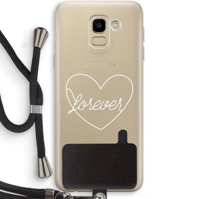 Forever heart pastel: Samsung Galaxy J6 (2018) Transparant Hoesje met koord