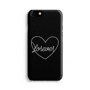 Forever heart black: Volledig Geprint iPhone 7 Hoesje