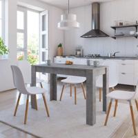 Eettafel 120x60x76 cm bewerkt hout betongrijs