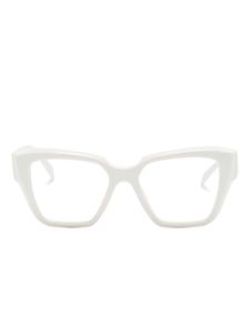 Prada Eyewear lunettes de vue carrées à plaque logo - Blanc