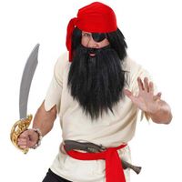Piraten carnaval/verkleed baard met snor - zwart - voor volwassenen   -