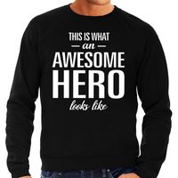 Awesome hero / held cadeau sweater / trui zwart voor heren - thumbnail