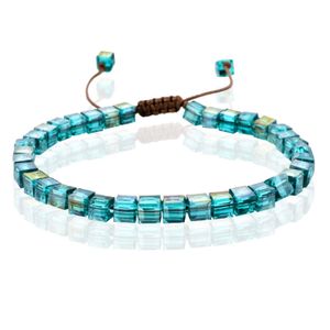 Memphis Bohemia Kralen Armband - 4mm Kristal Glas Turquoise