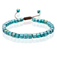 Memphis Bohemia Kralen Armband - 4mm Kristal Glas Turquoise - thumbnail