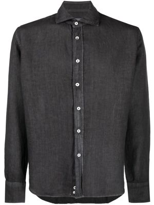 Canali chemise cintrée en lin - Gris