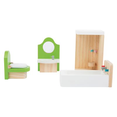 Small Foot houten poppenhuis meubeltjes badkamer, 4dlg.