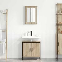 Badkamermeubelset 2 pcs Bruin 60 x 30 x 60 cm Bewerkt hout