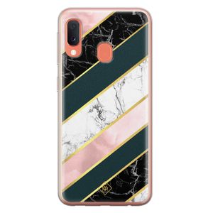 Samsung Galaxy A20e siliconen hoesje - Marble stripes