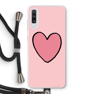 Hartje: Samsung Galaxy A70 Transparant Hoesje met koord