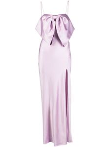 PINKO robe longue en satin à détail de nœud - Violet