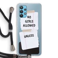 No Girls Allowed Unless: Samsung Galaxy A32 4G Transparant Hoesje met koord