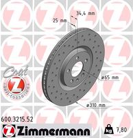 Remschijf SPORT REMSCHIJF COAT Z ZIMMERMANN, Remschijftype: Binnen geventileerd, u.a. für Audi, VW, Seat