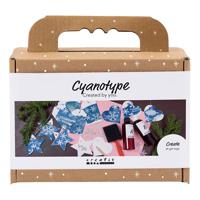 Creativ Company Mini hobbyset cyanotypie geschenklabels blauw en zilver