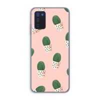 Cactusprint roze: Samsung Galaxy A03s Transparant Hoesje