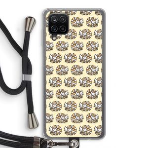 Slapende poes: Samsung Galaxy A12 Transparant Hoesje met koord