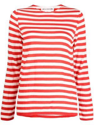 Comme Des Garçons Girl pull rayé à col rond - Rouge