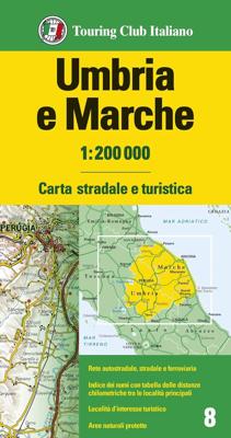 Fietskaart - Wegenkaart - landkaart 8 Umbrië / Marche | Touring Club Italiano