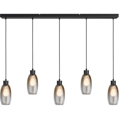 Masterlight Glazen hanglampOlive 5x Ø 12,5cm - zwart - 2431-05-130-5-02-12