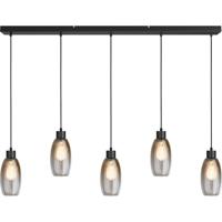 Masterlight Glazen hanglampOlive 5x Ø 12,5cm - zwart - 2431-05-130-5-02-12