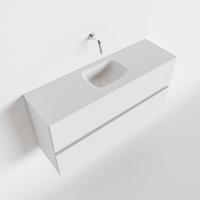 Toiletmeubel Mondiaz Ada | 100 cm | Meubelkleur Talc | Lex wastafel Talc Midden | Zonder kraangat