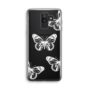 White butterfly: Samsung Galaxy J8 (2018) Transparant Hoesje