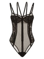 Dolce & Gabbana floral-lace semi-sheer bodysuit - Noir