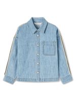 Palm Angels Kids surchemise Overlogo en chambray - Bleu