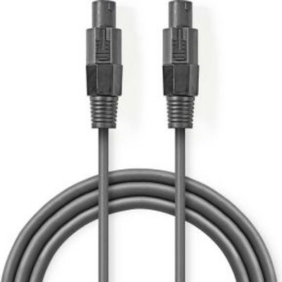 Luidsprekerkabel 1,5 mm² | Luidspreker 2-pins female - Luidspreker 2-pins female | 5,0 m | Grijs
