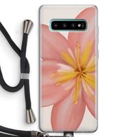 Pink Ellila Flower: Samsung Galaxy S10 Plus Transparant Hoesje met koord