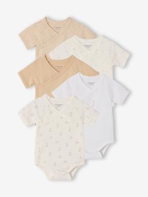 Set van 5 body's baby korte mouwen konijn gemêleerd grijs Set van 5 body's baby korte mouwen konijn gemêleerd grijs
