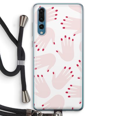 Hands pink: Huawei P20 Pro Transparant Hoesje met koord