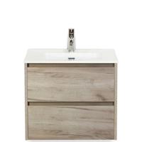 Dante Badmeubelset 60 cm - Craft Oak - Keramische Wastafel Wit Cover