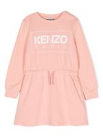 Kenzo Kids robe en coton à logo imprimé - Rose - thumbnail